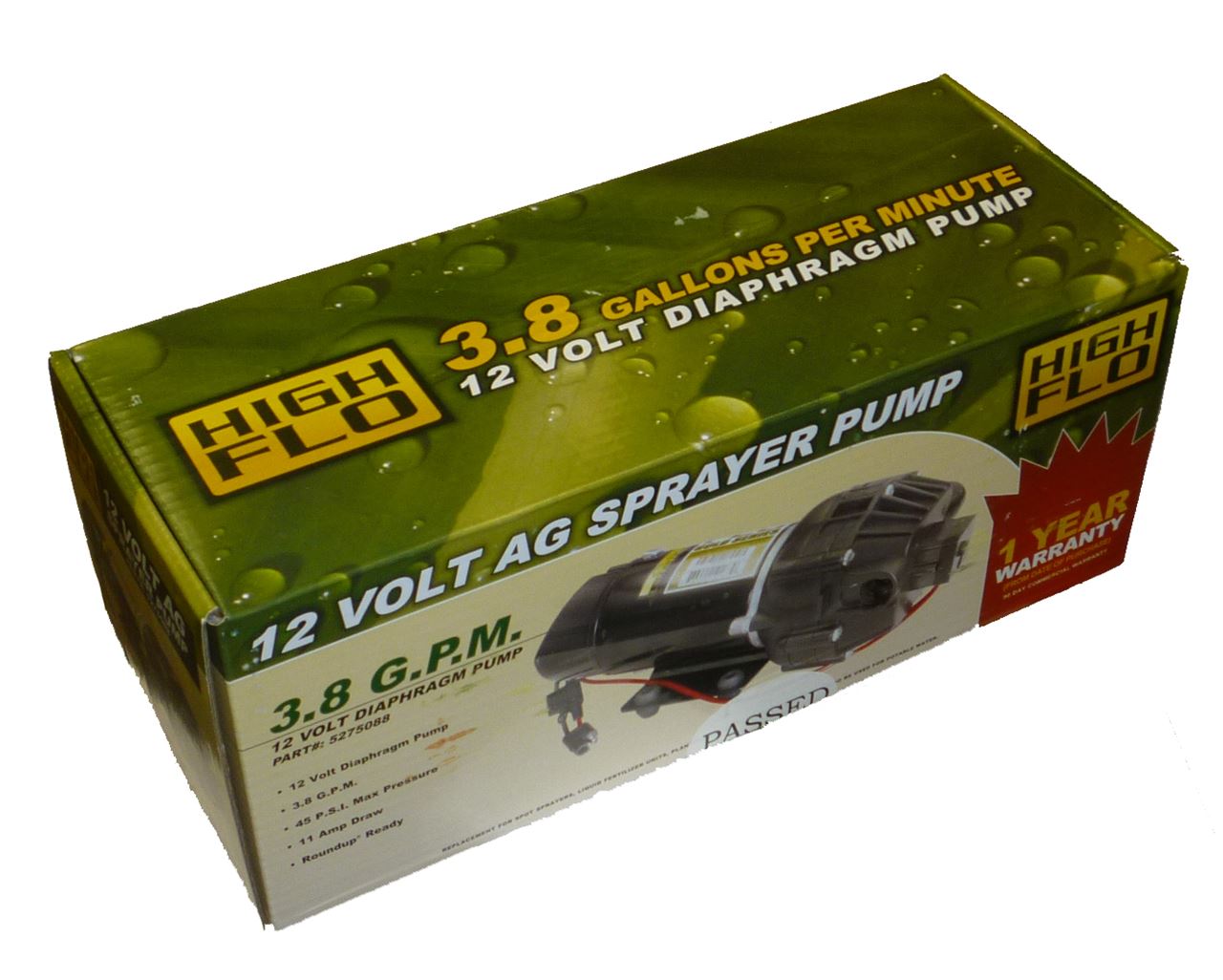 PWMall5277982Fimco Diaphragm Pump 12 V, 45 PSI, 3.8