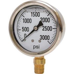 Picture of 3,000 PSI Bottom Mount 2-1/2" SS Pressure Gauge