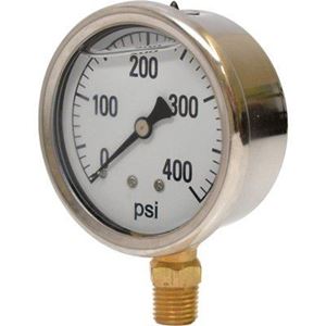 Picture of Gauge Liquid Filled 0 - 400 PSI, 1/4" BM, 2-1/2", SS Case