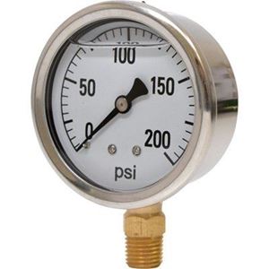 Picture of 200 PSI Bottom Mount 2-1/2" SS Pressure Gauge