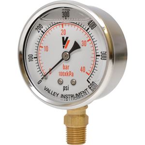 Picture of 600 PSI Bottom Mount 2-1/2" SS Pressure Gauge