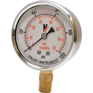 Picture of 1,000 PSI Bottom Mount 2-1/2" SS Pressure Gauge