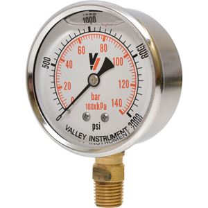 Picture of 2,000 PSI Bottom Mount 2-1/2" SS Pressure Gauge