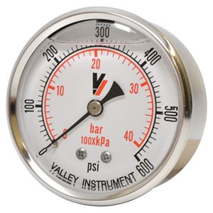 Picture of 600 PSI Back Mount 2-1/2" SS Pressure Gauge