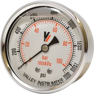 Picture of 1,500 PSI Back Mount 2-1/2" SS Pressure Gauge