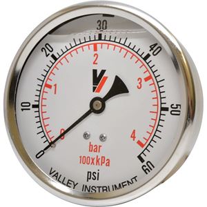 Picture of 60 PSI Back Mount 4" SS Pressure Gauge