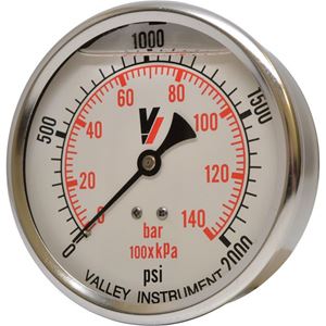 Picture of 2,000 PSI Back Mount 4" SS Pressure Gauge