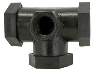 Picture of 3/4 FPT x 3/4 FPT x 3/4 FPT Tee 1/4" Gauge Port Poly