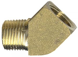 Picture of 1/8 MPT x 1/8 FPT Extruded Brass 45° Street Elbow