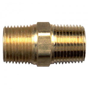 Picture of 1/4 MPT Brass Hex Nipple