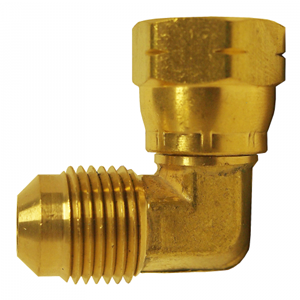 Picture of 1/4 Tube OD Brass 90° Female Swivel Elbow