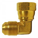 Picture of 3/8 Tube OD Brass 90° Female Swivel Elbow