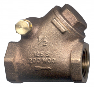 Picture of 1/2" FPT Brass Swing Check Y Valve 200 WOG 125 WSP