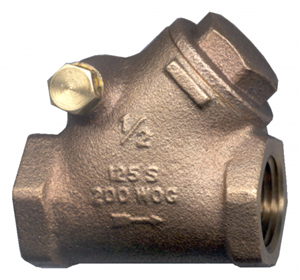 Picture of 3/4" FPT Brass Swing Check Y Valve 200 WOG 125 WSP
