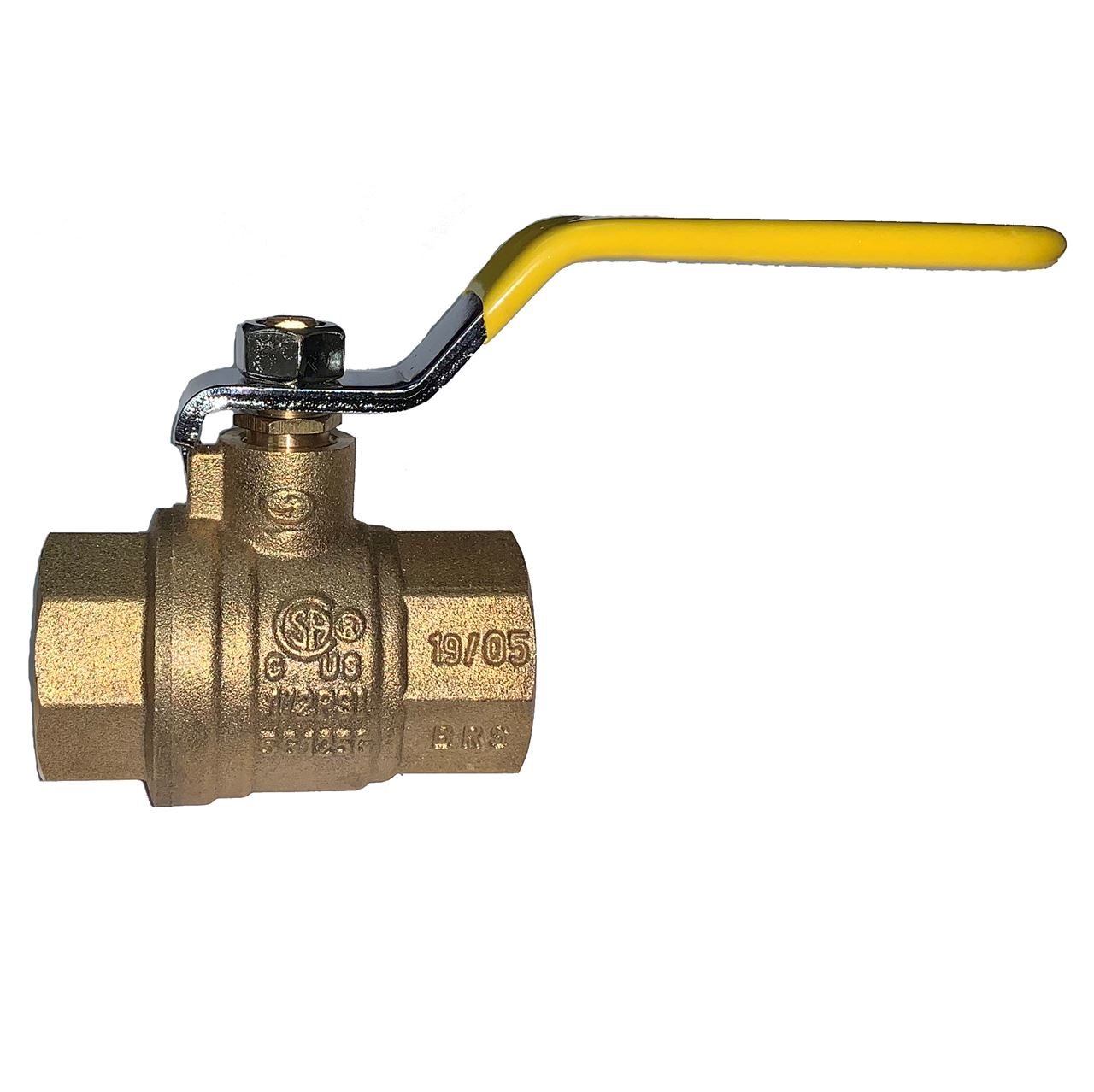 . PWMall-BV2103-J-1-1/4 FPT Forged Brass Full Port Ball Valve  600 WOG, 150 WSP (CSA CGA UL)