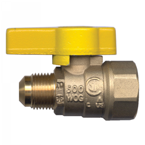 Picture of GAS-FLO 3/8 Tube x 1/2 FPT Forged Brass Ball Valve CSA Certified To 5 PSI