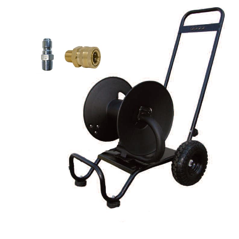 . PWMall-88.0270-Sewer Jetter Kit - Ball Valve, 150 x 3/8 Hose,  Reel & Nozzles