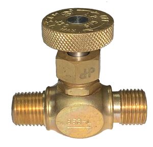 Picture of Gas-Flo Brass Precision LP Gas Welding Std Needle Valve 1/4 MPT x 9/16-18 LH