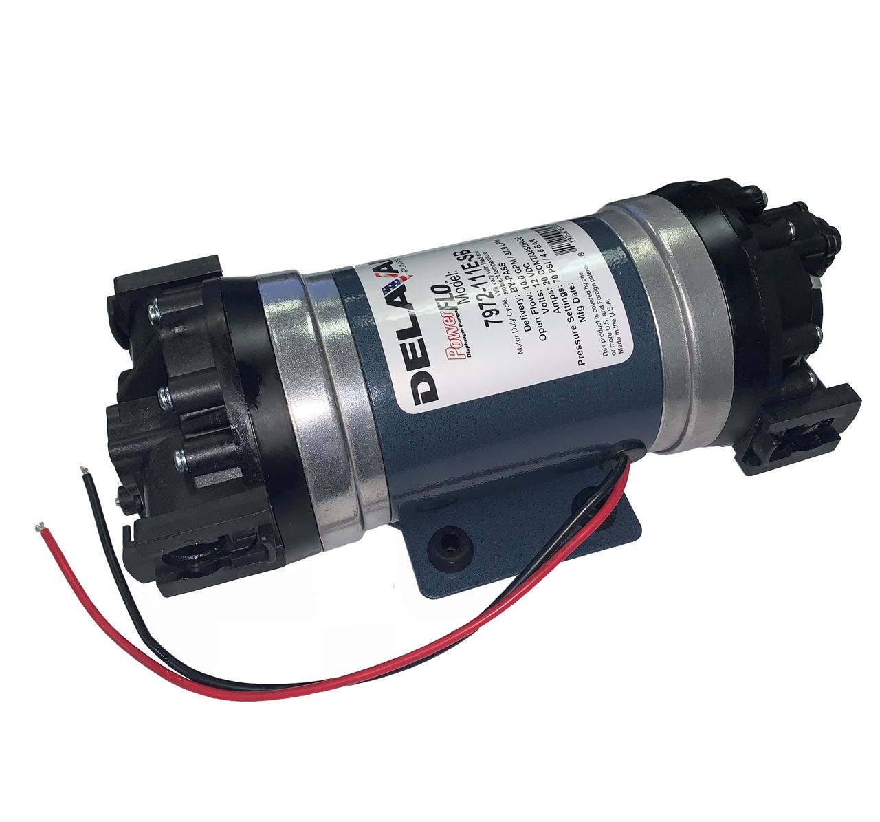 . PWMall-7972-111E-SB-Delavan FB6 Double Pump 12V, 70 PSI,10  GPM, BYP 3/4 Quick Attach