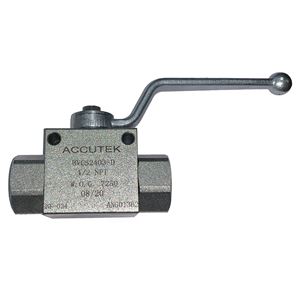 Picture of Accutek 1/2 FPT 3 Piece Steel High Pressure Full Port Ball Valve 7,250 WOG