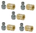 Picture of 10 Pack GP 3/8 Quick Disconnect Fittings 4,000 PSI (5 St Plugs & 5 Br Sockets)