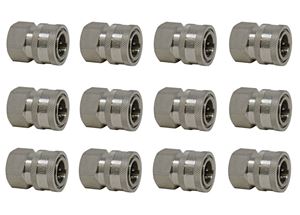 Picture of 12 Pack Quick Disconnect Sockets, Stainless Steel 3/8 x 3/8 NPT-F 5,000 PSI