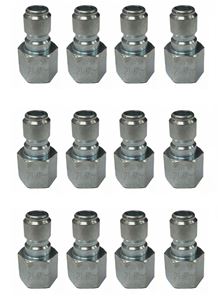 Picture of 12 Pack Quick Disconnect Plug, Steel Zinc Plated 3/8 x 3/8 NPT-F 4,000 PSI
