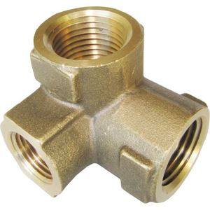 Picture of 3 Way Brass Unloader Block, 1/2" NPT-F x 1/2" NPT-F x 3/8" NPT-F, 4,000 PSI