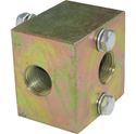 Picture of 2 Way Steel Unloader Block, 3/8" NPT-F x 3/8" NPT-F, Bolt-down, 5,500 PSI