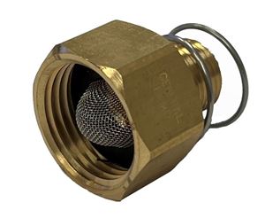 Picture of General Pump 3/4 FGH x 3/8" NPT-M Garden Hose Swivel Fitting with Screen